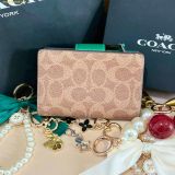  Ví Coach Medium Corner Zip Wallet In Signature Canvas 