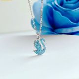  Dây Chuyền, Vòng Cổ Swarovski Iconic Swan pendant Swan, Small, Blue, Rhodium plated 