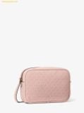  Túi Đeo Chéo MICHAEL KORS jet set travel large signature logo camera crossbody bag powder blush 