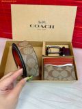  Set Ví Coach Boxed Card Case And Belt Gift Set In Colorblock Signature Canvas C8278 Nâu khaki 