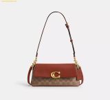  Túi Đeo Vai COACH Jet Shoulder Bag In Signature Canvas Tan Caramel CBA83 