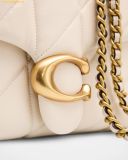  Túi Đeo Chéo Coach Tabby 19 Quilted Leather Top-Handle Bag Chalk CCC12 