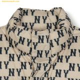  Áo Khoác Phao MLB Classic Monogram Print Short Padding NY 3ADJM0736-50CRD - Trắng Kem 