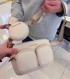  Túi Đeo Chéo Michael Kors Jet Set Medium Leather Crossbody Bag with Case for Apple Airpods Pro® - Cream 
