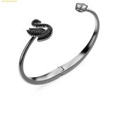  Vòng Tay, Lắc Tay Swarovski Swan bangle Swan, Black, Ruthenium plated 5688745 