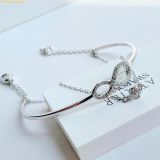  Vòng Tay Swarovski Crystal Infinity Bangle Bracelet, Rhodium Plated, Cubic Zirconia 5520584 