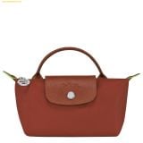  Túi Xách LongChamp Le Pliage Original Pouch With Handle Chestnut Recycled Canvas Size Mini 