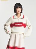  Áo Half-Zip MLB Women's Sportive Varsity Half-Zip Sweater New York Yankees (D.Cream) 3FKPV0344-50CRD 