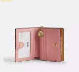  Ví Gập Coach Snap Wallet In Signature Canvas With Charm Powder Pink CEC34 
