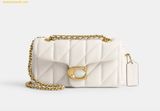  Túi Xách Coach Tabby 20 Quilted Chain Shoulder Bag CP149 Trắng Cream 