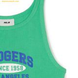  Áo Ba Lỗ MLB Women's Varsity Slim Fit Crop Top with Goggles LA (Yellow Green) 3FTKV0243-07YGS 