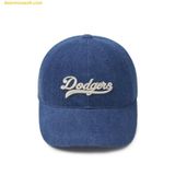  Mũ Lưỡi Trai MLB Cursive Lettering Denim Unstructured Ball Cap LA (Indigo) 3ACPVD14N-07INS 