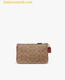  Ví Coach Polished Pebble Small Wristlet Màu Nâu Logo 