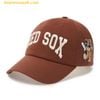 Mũ Lưỡi Trai MLB Mega Bear Boston Red Sox Ball Cap 3ACPMB04N 43BRL Màu Nâu