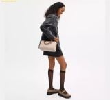  Túi Đeo Chéo Coach Rowan 26 Satchel Bag In Blocked Signature Canvas Sand 