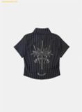  Áo Sơ Mi Bad Blood Cosmo Graphic Short Sleeve Shirt - Charcoal Blue Check w-sht25-008 
