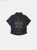 Áo Sơ Mi Bad Blood Cosmo Graphic Short Sleeve Shirt - Charcoal Blue Check w-sht25-008