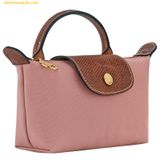  Túi Xách Longchamp Le Pliage Original Pouch With Handle Rosethe Size Mini (Pink Tea) - Recycled canvas 