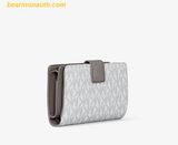  Ví Michael Kors Jet Set Medium Signature Logo Bi-Fold Wallet 35F3GTVF2V - OPTIC WHITE 