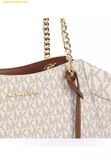  Túi Tote Michael Kors Jet Set Large Signature Logo Shoulder Bag 35S4GTVT3B Vanila 