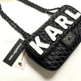  Túi Đeo Chéo Karl Lagerfeld Agyness Shoulder Bag LH9HB283 Quilted Patches Đen 