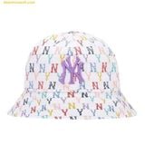 Mũ Bucket MLB Monogram Rainbow Dome Hat New York Yankees White 32CPH4111-50W 