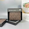  Ví Nam Michael Kors Men's Logo Jet Set Brown Leather Slim Bi-Fold Wallet Nâu Logo 