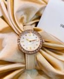  Đồng Hồ Swarovski Matrix tennis 7-link watch Swiss Made, Leather strap, Gray, Rose gold-tone finish 5672968 