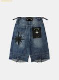  Quần Lửng Badblood Convex Denim Long Bermuda Pants - Mid Blue w-srt25-031 Xanh Đậm 