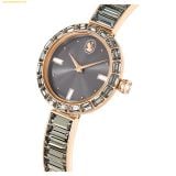  Đồng Hồ Swarovski Matrix bangle watch Swiss Made, Crystal bracelet, Gray, Rose gold-tone finish 5679887 
