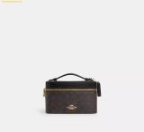  Túi Đeo Chéo Coach Cosmetic Case In Signature Canvas Black CW728 