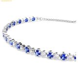  Vòng Tay, Lắc Tay SWAROVSKI Matrix Tennis bracelet Mixed round cuts, Blue, Rhodium plated 5725854 