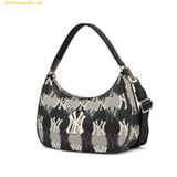  Túi Đeo Vai MLB Argyle Monogram Strap Hobo Bag New York Yankees - Đen xám 3ABQS072N-50BKS 
