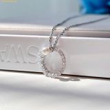  Dây Chuyền, Vòng Cổ Swarovski Matrix pendant Crystal pearl, Round cut, White, Rose gold-tone plated 5692265 