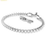  Vòng Tay, Lắc Tay Swarovski Imber Emily Tennis bracelet Round cut, White, Rhodium plated 1808960 