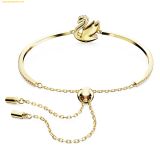  Lắc Tay, Vòng Tay Swarovski Swan bangle Swan, Medium, Red, Gold-tone plated 