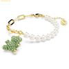  Vòng Tay, Lắc Tay Swarovski Teddy bracelet Crystal pearl, Bear, Green, Gold-tone plated 5669167 