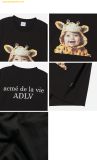  Áo Phông ADLV Baby Face Giraffe Baby Sleeve T-Shirt Đen 