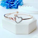  Vòng Tay, Lắc Tay Swarovski Hyperbola bangle Infinity and heart, White, Mixed metal finish 5518869 
