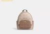 Balo Coach Court Backpack In Blocked Signature Canvas Màu Trắng Logo CZ771