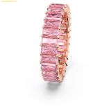  Nhẫn Swarovski Matrix ring Baguette cut, Pink, Rose gold-tone plated 5647589 