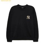  Áo Sweater MLB Basic Bling Mega Logo Nhũ Overfit New York Yankees 3AMTB1034-50BKS 