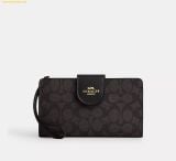  Ví Dài Coach Phone Wallet In Signature Canvas CW780 - Black 