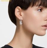 Bông Tai, Khuyên Tai Swarovski Iconic Swan drop earrings Swan, White, Rhodium plated 5647545 