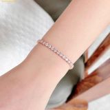  Vòng Tay, Lắc Tay Swarovski Matrix Tennis bracelet Round cut, SKU 5657657, Rose gold 