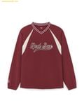 Áo Tay Dài MLB Varsity Sportive Curlsive Woven Man-to-Man Boston Red Sox 3AMTV1254-43WIS Đỏ 