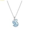 Dây Chuyền, Vòng Cổ Swarovski Iconic Swan pendant Swan, Small, Blue, Rhodium plated