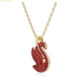  Dây Chuyền, Vòng Cổ Swarovski Swan pendant Swan, Medium, Red, 18k gold plated 5647871 