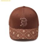  Mũ Lưỡi Trai MLB Diamond Monogram Point Ball Cap Boston Red Sox 3ACPM093N-43BRD - Nâu 