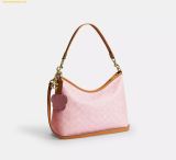 Túi Xách Coach Laurel Shoulder Bag In Signature Canvas With Charms Powder Pink CEL12 